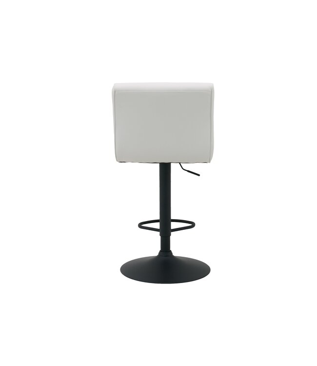 Invicta Interior Barkruk MODENA 92-116cm 360° draaibaar kunstleer wit met zwart metalen frame