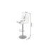 Invicta Interior Barkruk MODENA 92-116cm 360° draaibaar kunstleer wit met zwart metalen frame