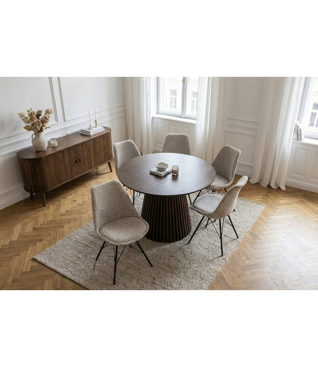 Invicta Interior Stoel SCANDINAVIA MEISTERSTÜCK luipaardpatroon beige grijs