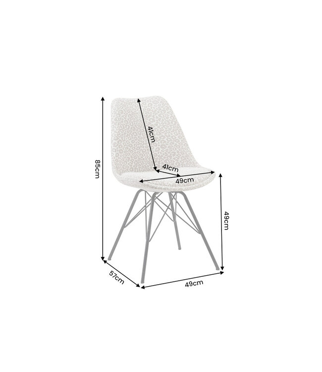 Invicta Interior Stoel SCANDINAVIA MEISTERSTÜCK luipaardpatroon beige grijs