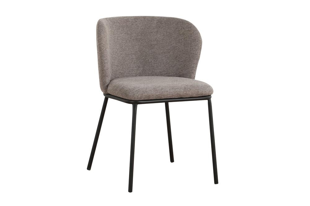 Stoel LYON zwart metaal rek grijs-beige - 70014