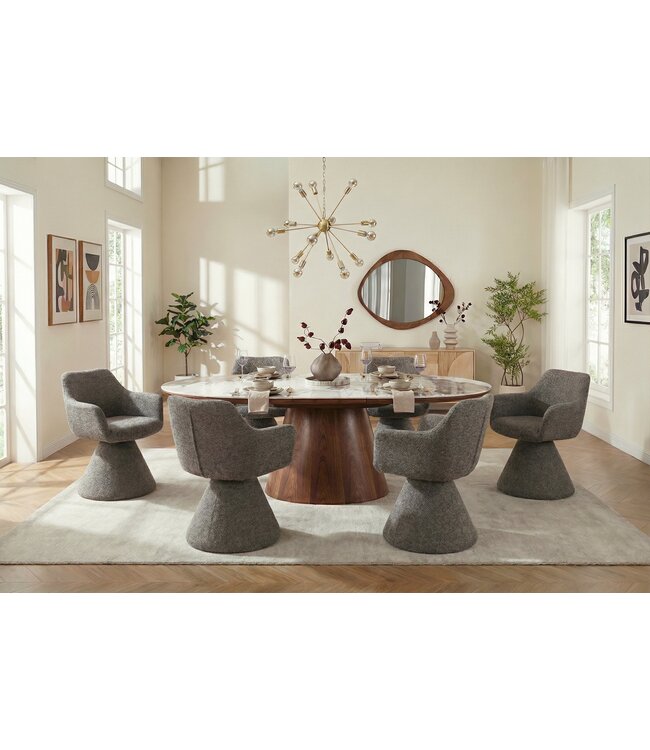 Invicta Interior Draaibare stoel AMBIENTO 180° met automatische terugkeer en armleuningen bruin