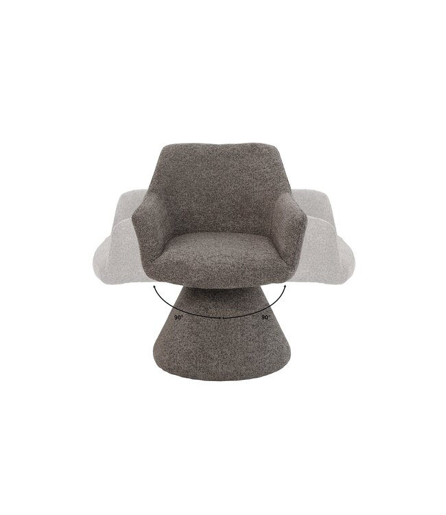 Invicta Interior Draaibare stoel AMBIENTO 180° met automatische terugkeer en armleuningen bruin