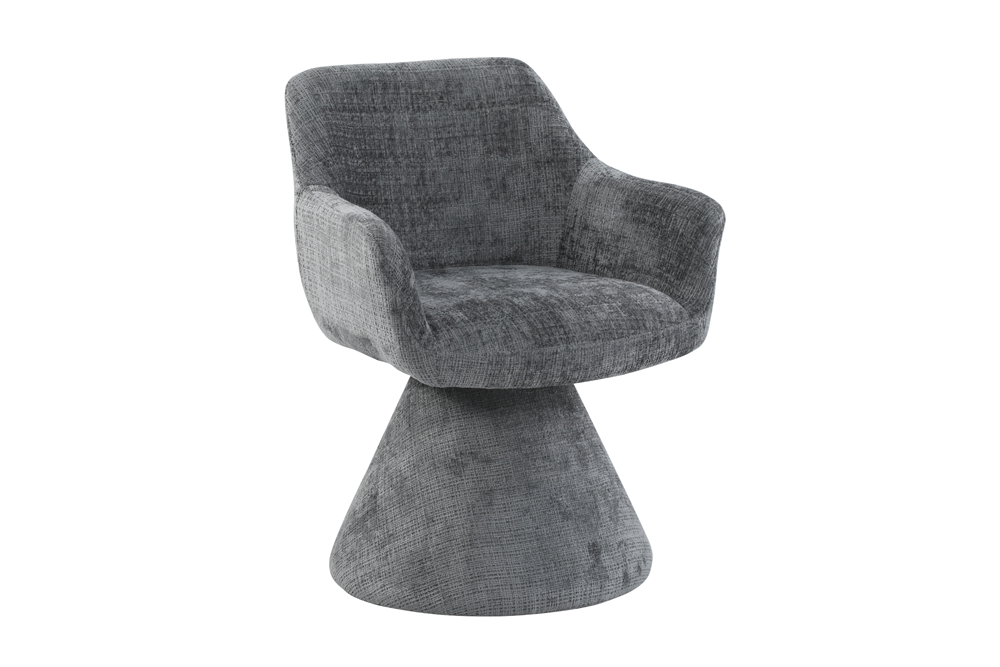 Draaistoel AMBIENTO 180° auto-return met armleuningen chenille grijs - 70016