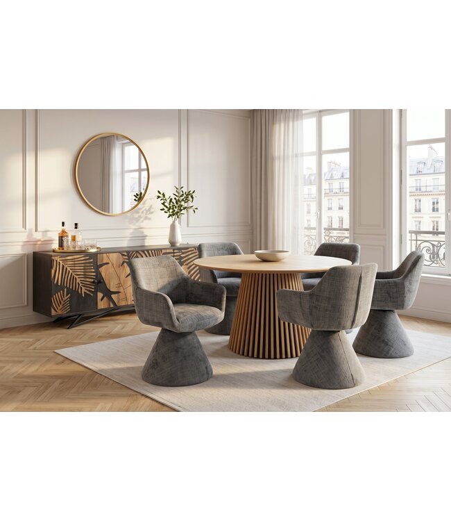 Invicta Interior Draaistoel AMBIENTO 180° auto-return met armleuningen chenille grijs