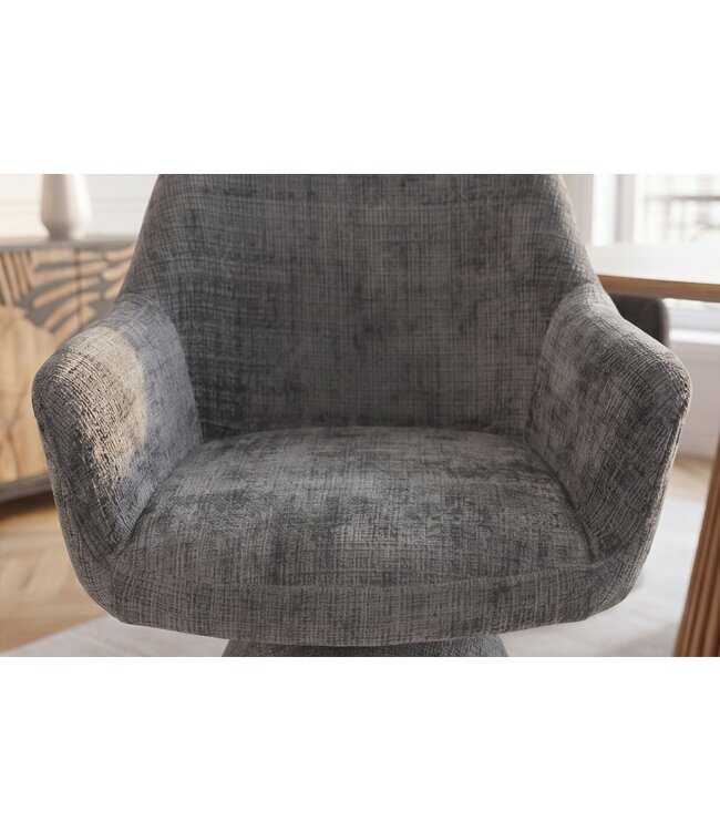 Invicta Interior Draaistoel AMBIENTO 180° auto-return met armleuningen chenille grijs