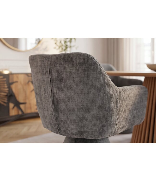 Invicta Interior Draaistoel AMBIENTO 180° auto-return met armleuningen chenille grijs