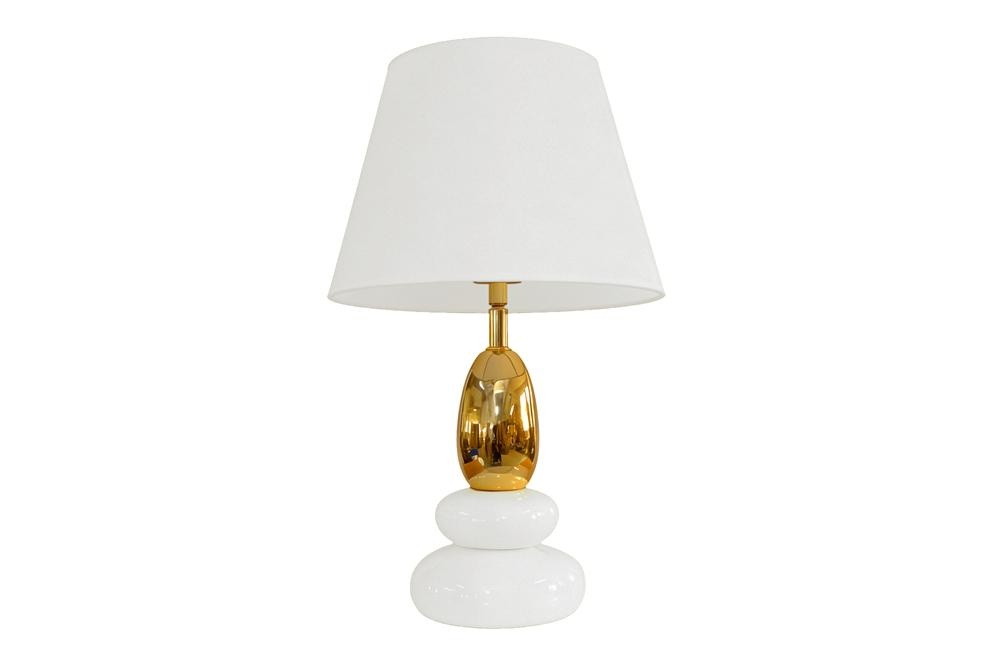 Tafellamp STONES OF ZEN 45cm met verstelbare lampenkap wit goud - 70018