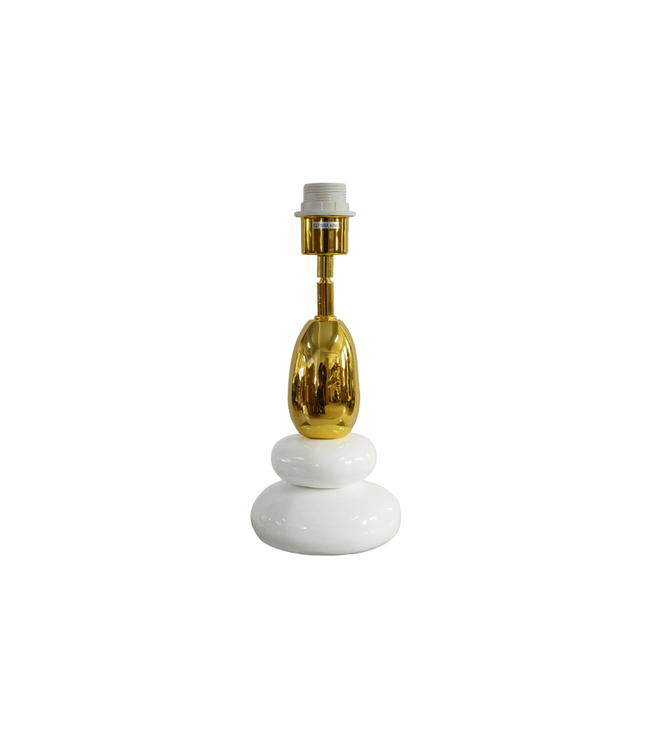 Invicta Interior Tafellamp STONES OF ZEN 45cm met verstelbare lampenkap wit goud