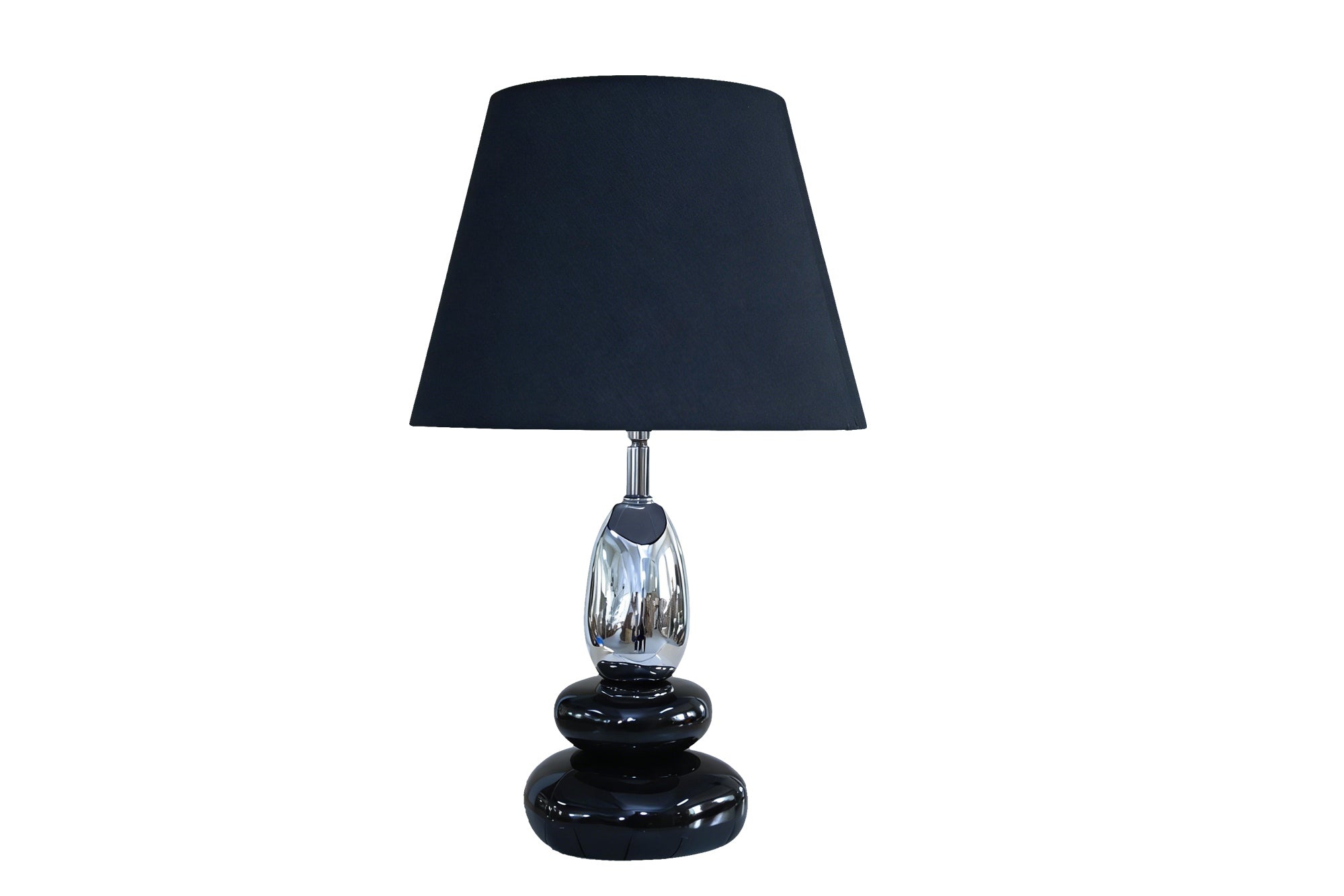 Tafellamp STONES OF ZEN 45cm met verstelbare lampenkap zwart zilver - 70019