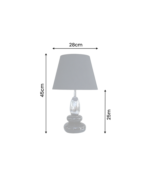 Invicta Interior Tafellamp STONES OF ZEN 45cm met verstelbare lampenkap zwart zilver