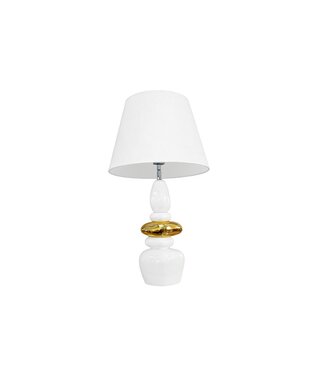 Invicta Interior Tafellamp STONES OF ZEN 70cm met verstelbare lampenkap wit goud
