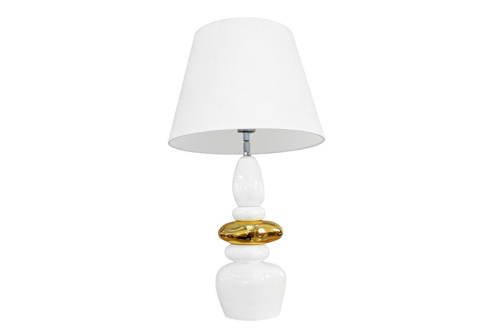 Tafellamp STONES OF ZEN 70cm met verstelbare lampenkap wit goud - 70020
