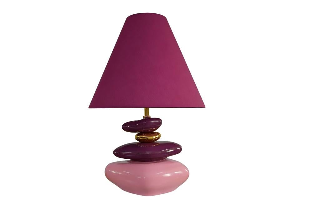 Tafellamp STONES OF ECSTASY 60cm met verstelbare lampenkap roze goud - 70021