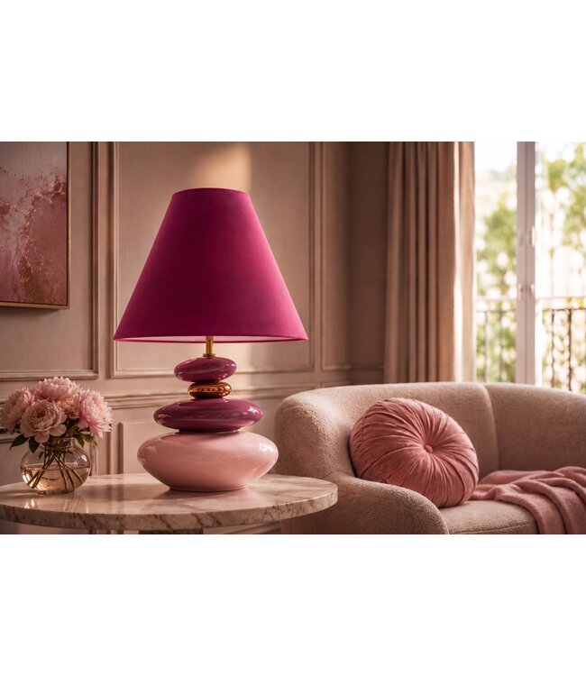 Invicta Interior Tafellamp STONES OF ECSTASY 60cm met verstelbare lampenkap roze goud