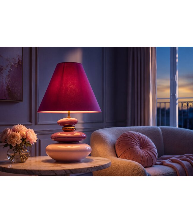 Invicta Interior Tafellamp STONES OF ECSTASY 60cm met verstelbare lampenkap roze goud