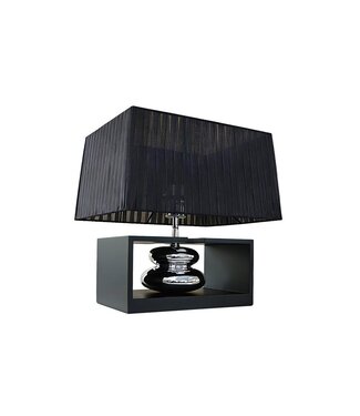 Invicta Interior Tafellamp GRACIA 35cm met verstelbare lampenkap zwart zilver