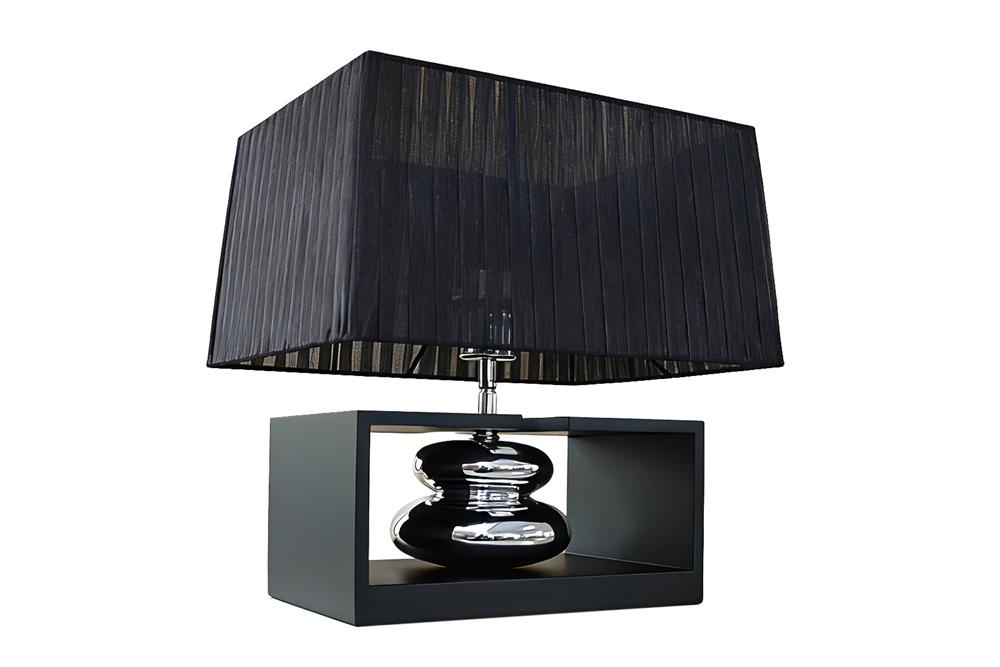 Tafellamp GRACIA 35cm met verstelbare lampenkap zwart zilver - 70023