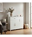 Wohnling dressoir JARRY mat wit lade 1 en 3 Doors 90 x 75 x 30 cm | Ontwerp commode | Pantry-vloer kast met handvatten