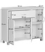 Wohnling dressoir JARRY mat wit lade 1 en 3 Doors 90 x 75 x 30 cm | Ontwerp commode | Pantry-vloer kast met handvatten