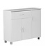 Wohnling dressoir JARRY mat wit lade 1 en 3 Doors 90 x 75 x 30 cm | Ontwerp commode | Pantry-vloer kast met handvatten