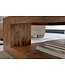 Wohnling salontafel massief hout Sheesham 90cm Ontwerp salontafel donkerbruine landelijke stijl tafel