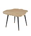 Wohnling Koffietafel Aluminium Boomschijf 64x64x37 cm Salontafel Metaal Goud | Tafel Woonkamer Rond | Woonkamertafel Modern | Kleine Bijzettafel