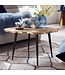Wohnling Koffietafel Aluminium Boomschijf 64x64x37 cm Salontafel Metaal Goud | Tafel Woonkamer Rond | Woonkamertafel Modern | Kleine Bijzettafel