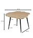 Wohnling Koffietafel Aluminium Boomschijf 64x64x37 cm Salontafel Metaal Goud | Tafel Woonkamer Rond | Woonkamertafel Modern | Kleine Bijzettafel