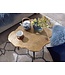Wohnling Koffietafel Aluminium Boomschijf 64x64x37 cm Salontafel Metaal Goud | Tafel Woonkamer Rond | Woonkamertafel Modern | Kleine Bijzettafel