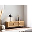 Wohnling Lowboard eiken decor met Weens vlechtwerk 120x45,5x40 cm TV-meubel tijdloos met schuifdeuren, design TV-kast hoog, TV-tafel TV-kast, TV-kast woonkamer rotan