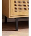 Wohnling Lowboard eiken decor met Weens vlechtwerk 120x45,5x40 cm TV-meubel tijdloos met schuifdeuren, design TV-kast hoog, TV-tafel TV-kast, TV-kast woonkamer rotan
