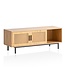 Wohnling Lowboard eiken decor met Weens vlechtwerk 120x45,5x40 cm TV-meubel tijdloos met schuifdeuren, design TV-kast hoog, TV-tafel TV-kast, TV-kast woonkamer rotan