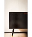 Wohnling Lowboard zwart met eiken decor 150x51x39 cm tv-kast modern, design tv-kast hoog, tv-tafel tv-kast met deuren en opbergvakken, tv-kast woonkamer