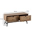 Wohnling Lowboard 100x45x40 cm TV-kast met eiken decor & rotan, design TV-kast hoog met laden, TV-tafel TV-kast, TV-kast woonkamer