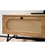Wohnling Lowboard 100x45x40 cm TV-kast met eiken decor & rotan, design TV-kast hoog met laden, TV-tafel TV-kast, TV-kast woonkamer
