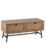 Wohnling Lowboard 100x45x40 cm TV-kast met eiken decor & rotan, design TV-kast hoog met laden, TV-tafel TV-kast, TV-kast woonkamer