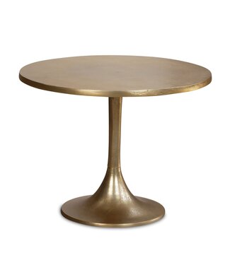 Wohnling salontafel metaal goud 60x60x46,5 cm salontafel aluminium, design woonkamertafel rond, kleine salontafel modern, bijzettafel woonkamer