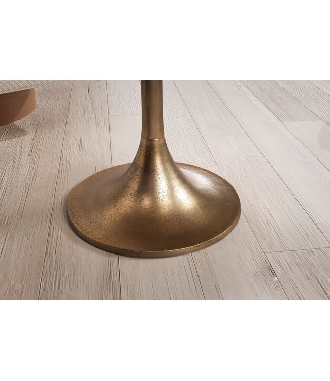 Wohnling salontafel metaal goud 60x60x46,5 cm salontafel aluminium, design woonkamertafel rond, kleine salontafel modern, bijzettafel woonkamer
