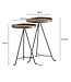 Wohnling bijzettafel set van 2 metaal goud/zwart design set tafels rond, woonkamer tafel bijzettafel modern, salontafel decoratieve tafel 2-delig, bloementafel woonkamer