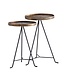 Wohnling bijzettafel set van 2 metaal goud/zwart design set tafels rond, woonkamer tafel bijzettafel modern, salontafel decoratieve tafel 2-delig, bloementafel woonkamer