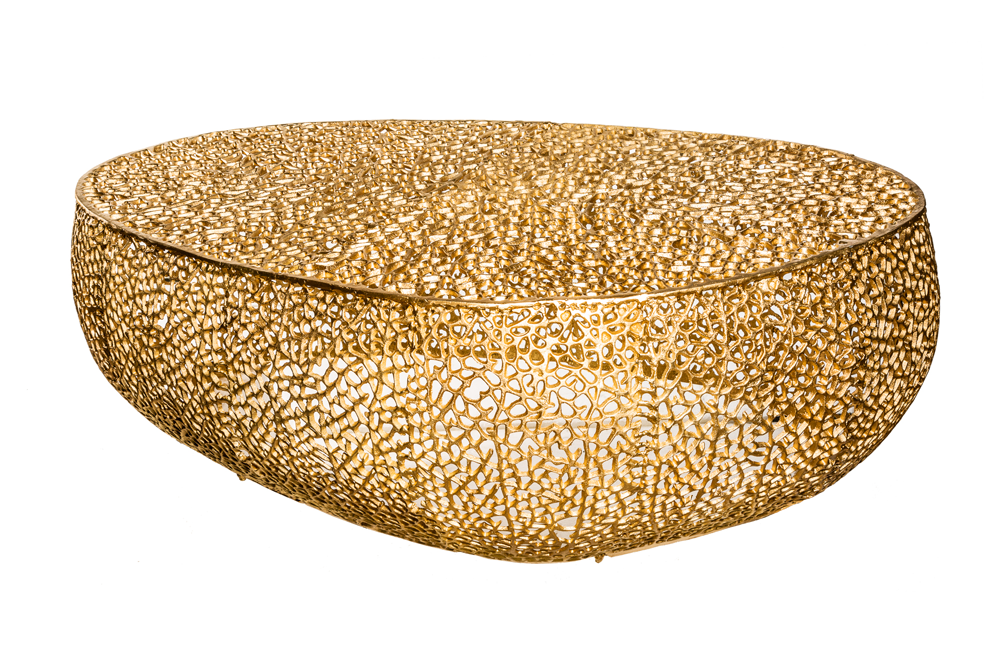 Salontafel ABSTRACT LEAF 120cm goudkleurig - 38938
