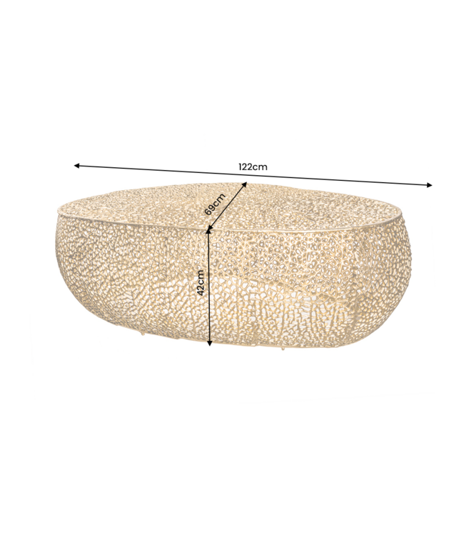 Invicta Interior Salontafel ABSTRACT LEAF 120cm goudkleurig - 38938