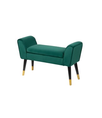Invicta Interior Zitbank SCARLETT 90cm fluweel smaragdgroen - 40406