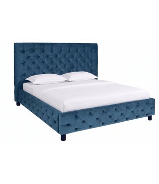 Invicta Interior Bed PARIS CHESTERFIELD 180x200cm fluweel donkerblauw - 40556