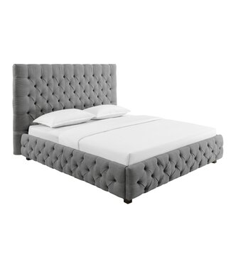 Invicta Interior Bed PARIS CHESTERFIELD 180x200cm linnen grijs - 41327