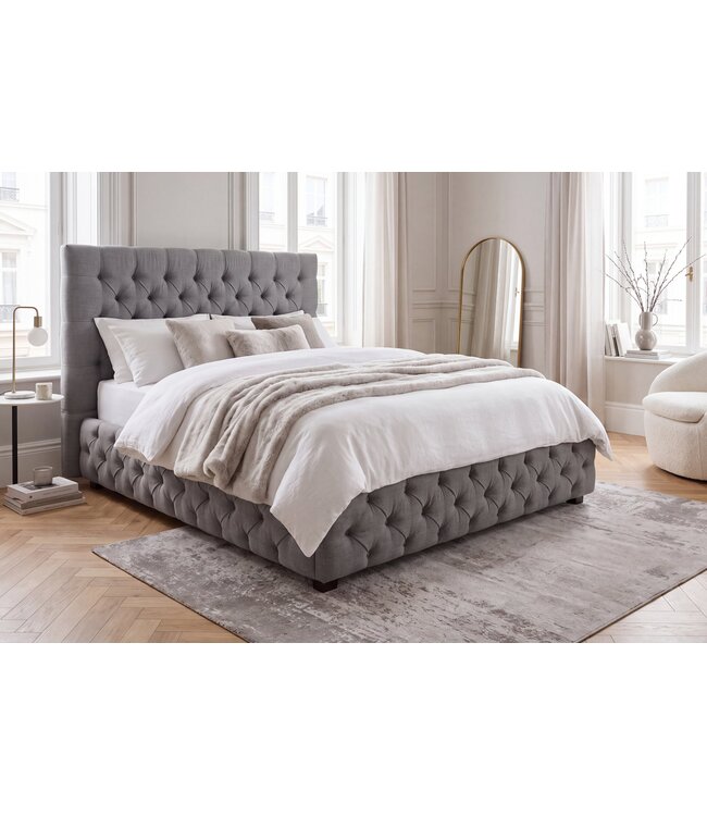 Invicta Interior Bed PARIS CHESTERFIELD 180x200cm linnen grijs - 41327