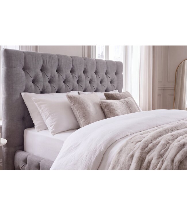 Invicta Interior Bed PARIS CHESTERFIELD 180x200cm linnen grijs - 41327