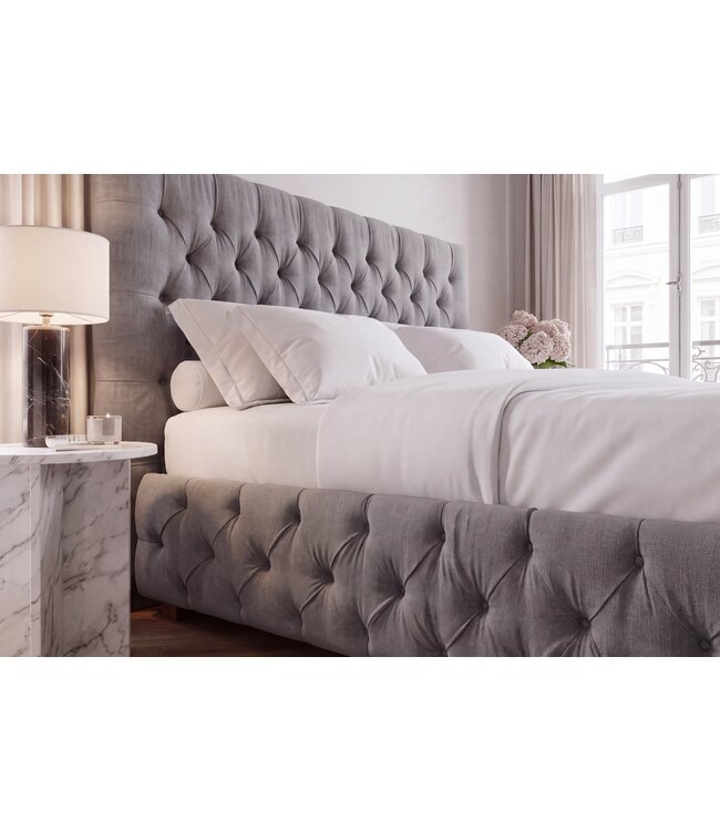 Invicta Interior Bed PARIS CHESTERFIELD 180x200cm linnen grijs - 41327