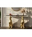 Invicta Interior Sidetable PANTHER 105cm goudkleurig metaal met marmeren blad - 45029